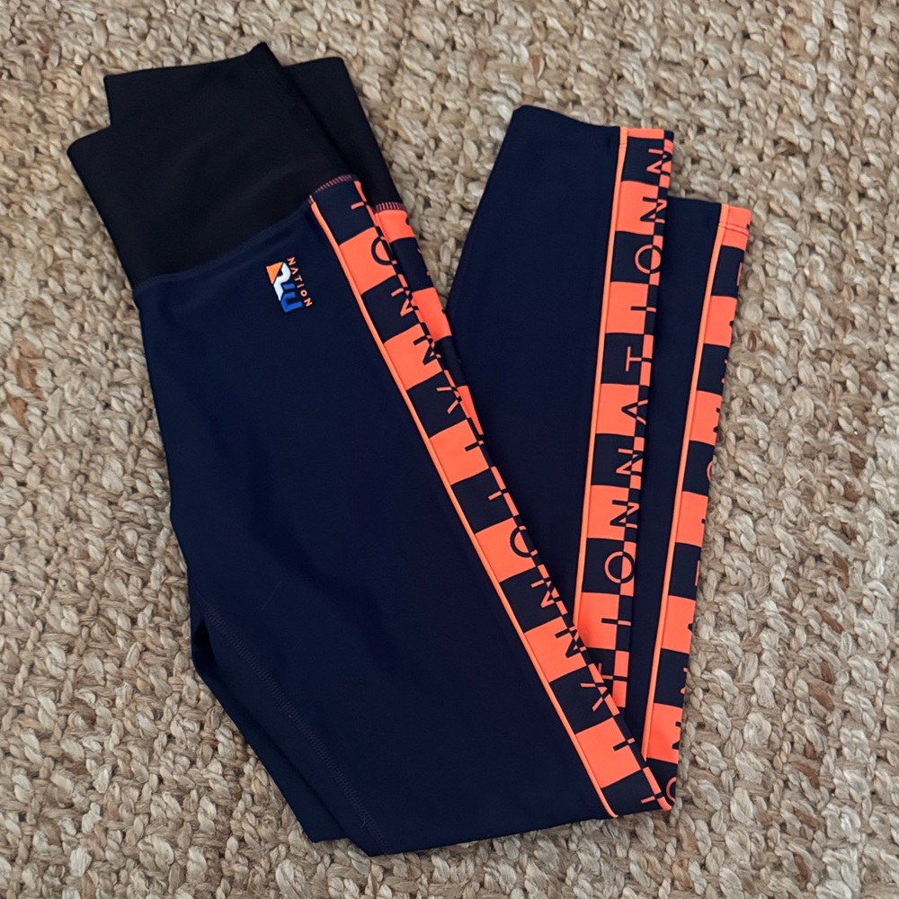 PE nation Black Navy and Orange Leggings size xs